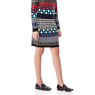 Yumi Multicoloured Knitted Jacquard Skirt